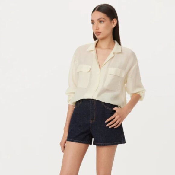 Frank and Oak The Sheer Blouse in Afterglow - Picture 3 of 11